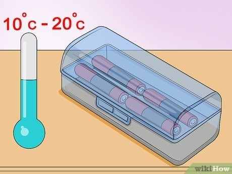 Шаг 4 Храните батареи при комнатной температуре или ниже.