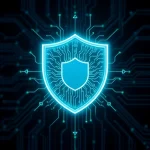A modern, professional illustration representing safety and reliability in technology, featuring a shield made of interconnected circuit patterns, glowing softly with blue and green light, placed on a dark tech background with subtle data streams flowing around it, symbolizing protection and trust in digital systems, no text or words visible