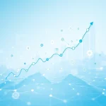 A modern, professional overview of a technology market, showing abstract data visualizations like rising graphs, interconnected nodes, and digital icons representing innovation and growth, set in a clean, minimalist tech environment with soft blue and white tones