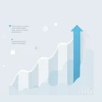 A modern, minimalist infographic showing market trends with upward arrows, abstract data charts, and subtle geometric patterns in soft blue and gray tones, representing the concept of 'tuvpoliteh: тренды рынка' (market trends), no text or numbers visible
