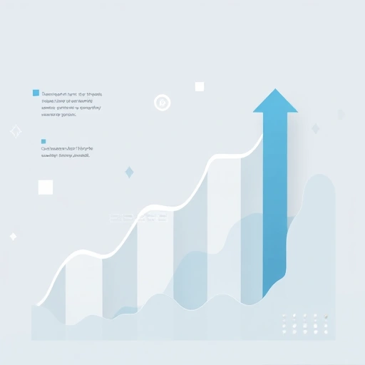 A modern, minimalist infographic showing market trends with upward arrows, abstract data charts, and subtle geometric patterns in soft blue and gray tones, representing the concept of 'tuvpoliteh: тренды рынка' (market trends), no text or numbers visible