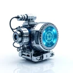 A modern technological product showcasing precision engineering and innovation, featuring sleek metallic components, glowing circuitry patterns, and a minimalist futuristic design on a clean white background with subtle light reflections, symbolizing technological excellence and high-quality manufacturing