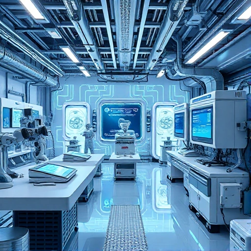 A futuristic engineering lab with advanced robotics, holographic displays, and sleek metallic structures, showcasing cutting-edge technologies of the future, with a focus on innovation and precision, in a clean, high-tech environment