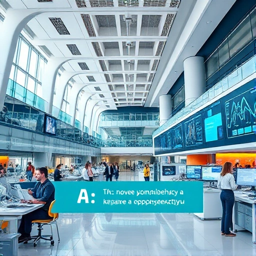 A modern university campus with futuristic architecture, students collaborating in high-tech labs, digital screens displaying engineering schematics, and a banner in Russian reading 'ТУВПОЛИТЕХ: новые возможности и перспективы' subtly integrated into the scene, bright daylight, clean lines, optimistic atmosphere