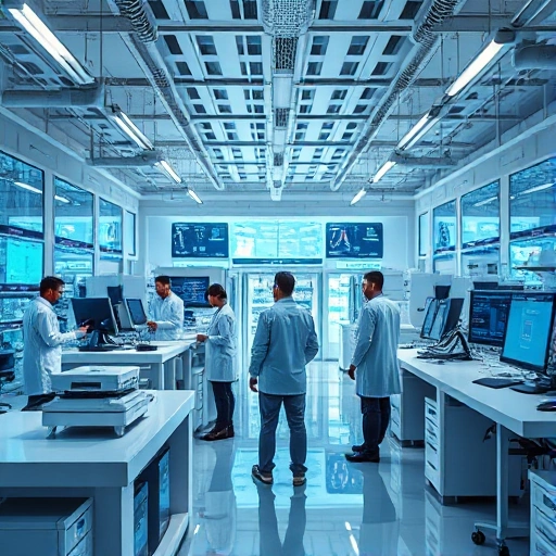 A modern, high-tech laboratory or innovation center focused on tuvpoliteh, featuring advanced equipment, digital displays, and collaborative workspaces with engineers and scientists in futuristic attire, emphasizing progress and technological excellence